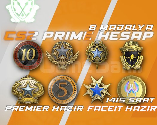 8 Madalya + 1415 Saat + FACEIT + PREMIER HAZIR