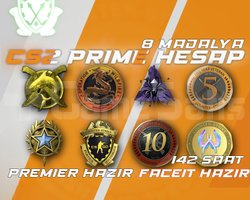 8 Madalya + 142 Saat + FACEIT + PREMIER HAZIR
