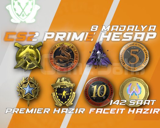 8 Madalya + 142 Saat + FACEIT + PREMIER HAZIR