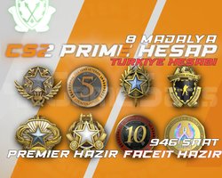 8 Madalya + 946 Saat + FACEIT + PREMIER HAZIR