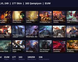 EUW / 249 LVL + 177 SKİN + UNRANKED + 2023 ACC