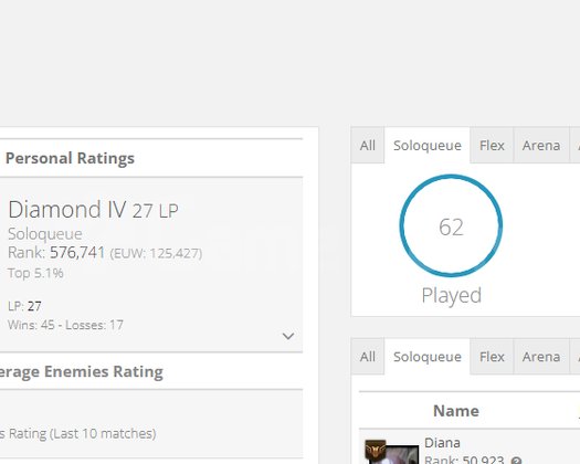 EUW 73WR DİA 4 HIGH MMR HESAP