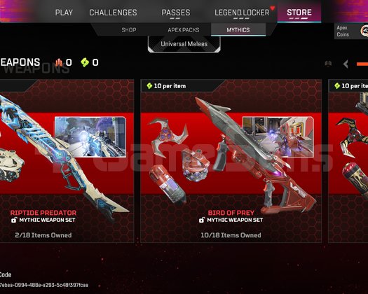 Apex Legends 4 Evrensel Heirloom | 285 Legendary