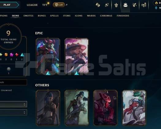 EUW Unranked | 9 Kostüm - 35 Hero | LoL Hesap