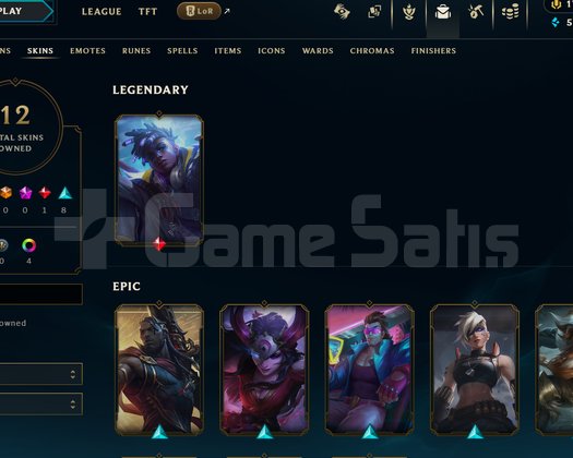EUW Unranked | 12 Kostüm - 45 Hero | LoL Hesap