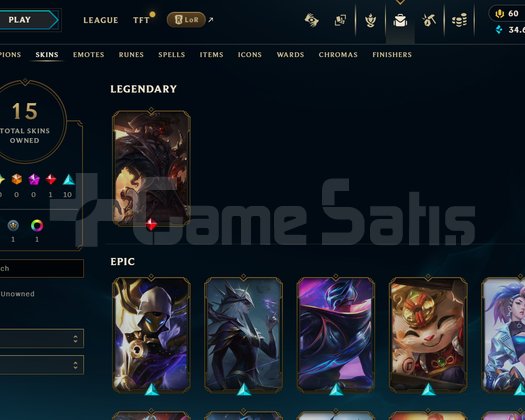EUW Unranked | 15 Kostüm - 34K Mö | LoL Hesap