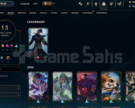 EUW Unranked | 13 Kostüm - 47K Mö | LoL Hesap