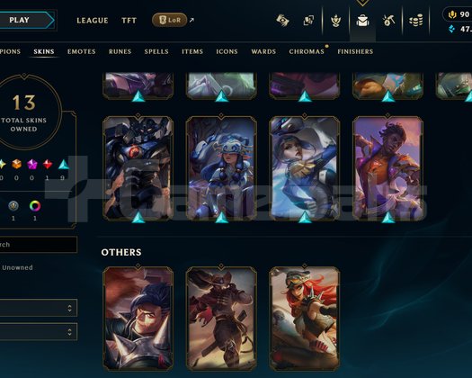 EUW Unranked | 13 Kostüm - 47K Mö | LoL Hesap