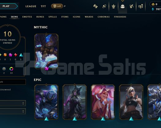 TR Zümrüt 2 | 10 Kostüm - 102 Hero | LoL Hesap