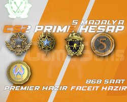 5 Madalya + 868 Saat + FACEIT + PREMIER HAZIR