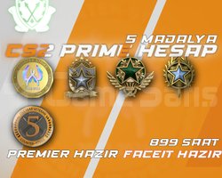 5 Madalya + 899 Saat + FACEIT + PREMIER HAZIR