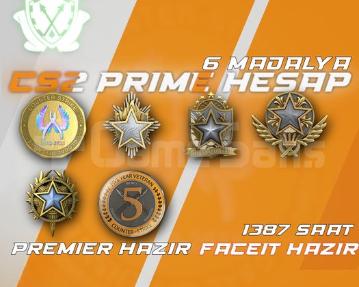 6 Madalya + 1387 Saat + FACEIT + PREMIER HAZIR