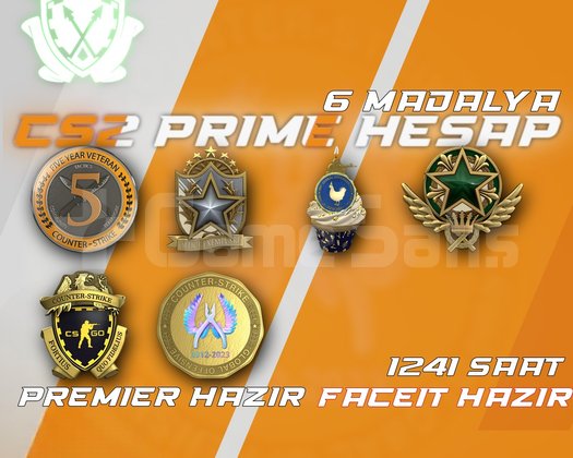 6 Madalya + 1241 Saat + FACEIT + PREMIER HAZIR
