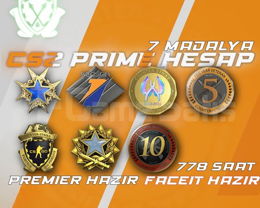 7 Madalya + 778 Saat + FACEIT + PREMIER HAZIR