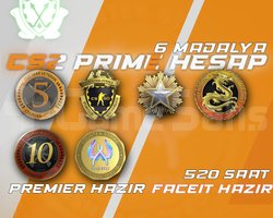 6 Madalya + 520 Saat + FACEIT + PREMIER HAZIR