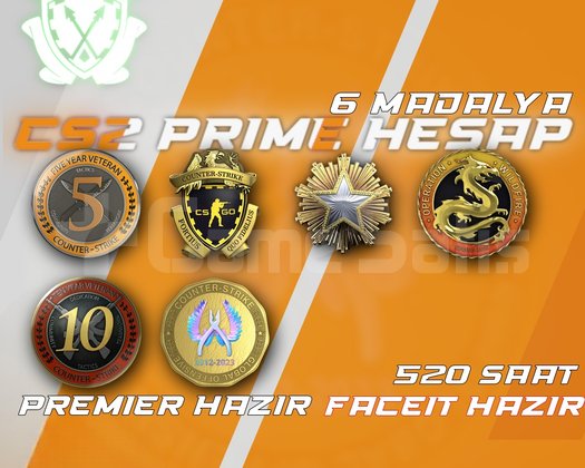 6 Madalya + 520 Saat + FACEIT + PREMIER HAZIR