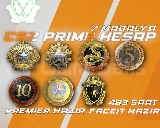 7 Madalya + 483 Saat + FACEIT + PREMIER HAZIR