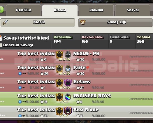 19 SEVİYE KRİSTAL 1 LİGİ MÜKEMMEL KLAN