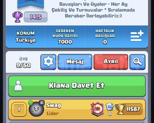 11500 Kupalı Dolu Hesap + Klan