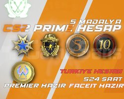 TR 5 Madalya + 524 Saat + FACEIT + PREMIER HAZIR