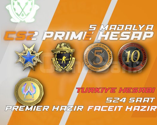 TR 5 Madalya + 524 Saat + FACEIT + PREMIER HAZIR
