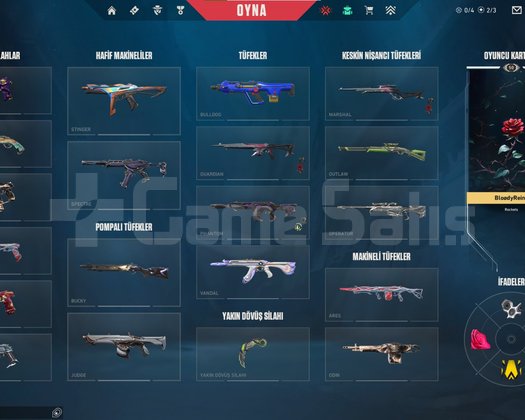22 premium silah ve 5 premium bıçak