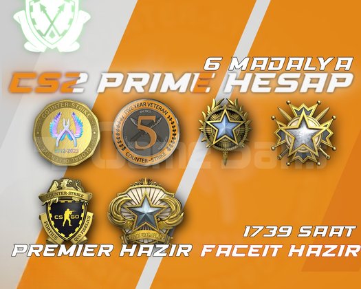 6 Madalya + 1739 Saat + FACEIT + PREMIER HAZIR