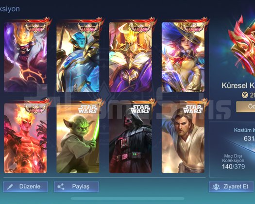 Küresel Koleksiyoner Hesabı | 631 skin