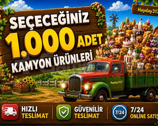 SEÇECEĞİNİZ 1000 ADET HAY DAY ÜRÜNÜ