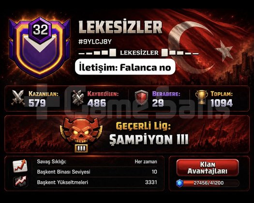 LEKESİZLER klanı 32 lvl şamp 3
