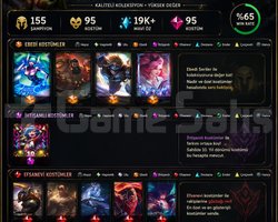 S3 LoL Hesabı | 155 Şampiyon | 95 Kostüm | Zümrüt2