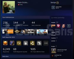 236 OYUNLU BANSIZ STEAM HESABI