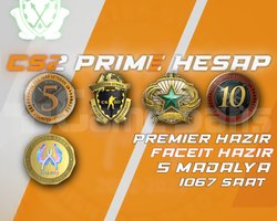 5 Madalya + 1067 Saat + FACEIT + PREMIER HAZIR