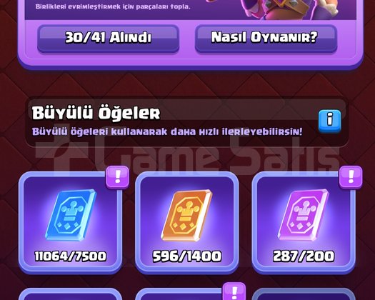 Max a yakın Clash Royale hesabı