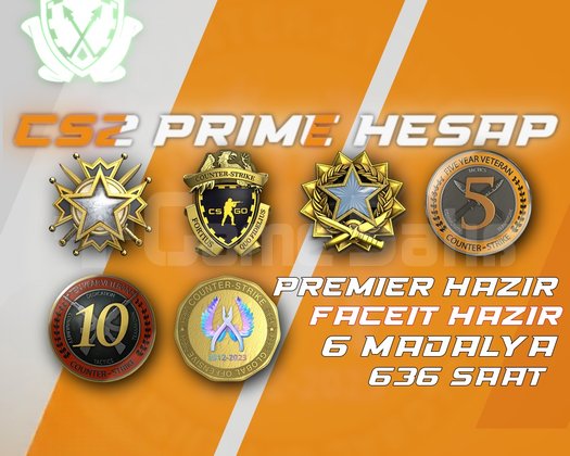 6 Madalya + 636 Saat + FACEIT + PREMIER HAZIR