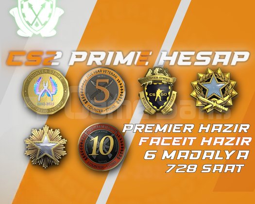 6 Madalya + 728 Saat + FACEIT + PREMIER HAZIR