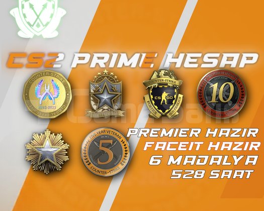6 Madalya + 528 Saat + FACEIT + PREMIER HAZIR