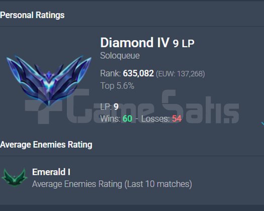 EUW DIAMOND 4 52WR 5 SKİN HANDMADE 33K MAVİÖZ 65RP