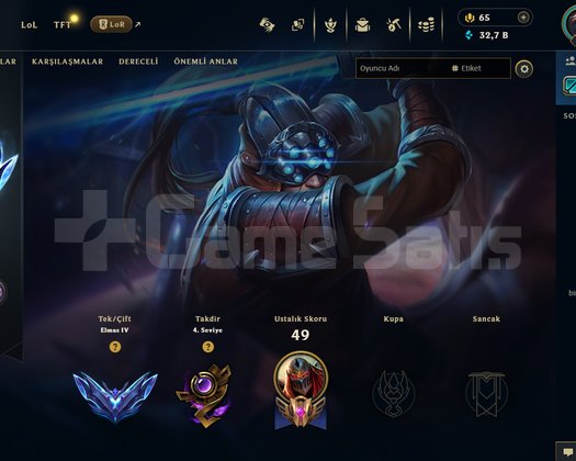 EUW DIAMOND 4 52WR 5 SKİN HANDMADE 33K MAVİÖZ 65RP