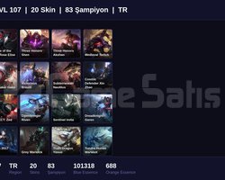 TR / 107 LVL + 20 SKİN + GOLD IV + 100K ÖZ !!
