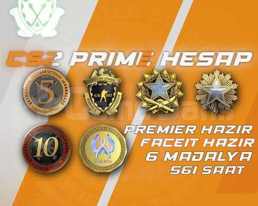 6 Madalya + 561 Saat + FACEIT + PREMIER HAZIR