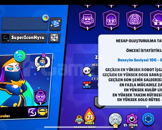 Brawl stars 36k kupa 103 karakter 100+ kostüm
