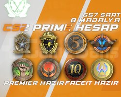RUST+8 MADALYA/657 SAAT +FACEIT +PREMIER+400TL ENV