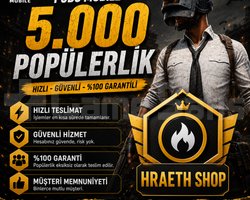 PUBG 5.000 POPÜLERLİK HIZLI-GARANTİLİ