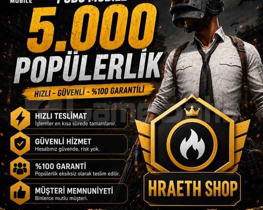 PUBG 5.000 POPÜLERLİK HIZLI-GARANTİLİ