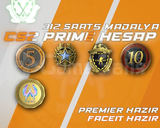 5 Madalya + 312 Saat + FACEIT + PREMIER HAZIR