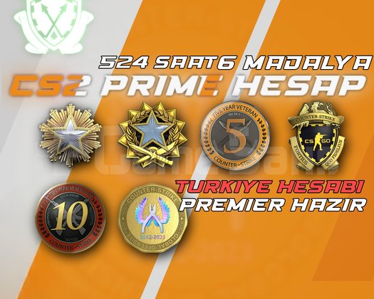 TR HESABI 6 Madalya + 524 Saat + PREMIER HAZIR