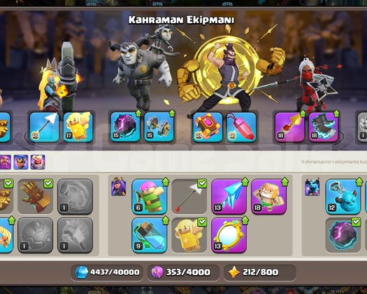 Th15 UYGUN HESAP KAHRAMANLAR EKİPMANLAR İYİ DURUMD