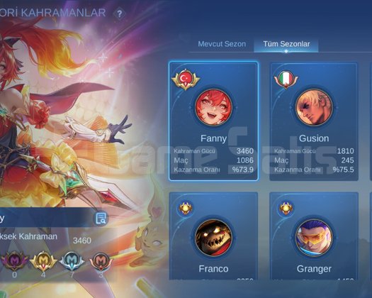 Az maçlı fanny main smurf hesap