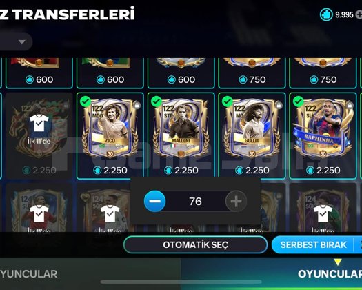 FC MOBİLE 127 gen Mükemmel Hesap